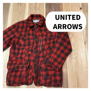 UNITED ARROWS ユナイテッドアローズ ウールジャケット チェックジャケット ワーク オンブレチェック サイズM 玉mc1252