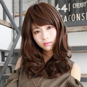 * TMB. heat-resisting chestnut brown plisila wig full wig mail order long nature semi long medium black . Karl wig attaching wool pretty 