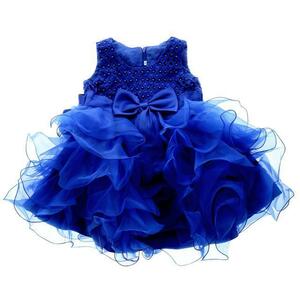 ☆ブルー☆100 ドレス 子供 女の子 ベビー 結婚式 プリンセスドレス 子供用 ピアノ 発表会 およばれ フラワーガール フォーマル
