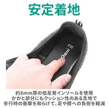 ☆ ブラック ☆ 24.5cm 介護シューズ 男性用 通販 メンズ 4E リハビリシューズ ルームシューズ 室内 病院 スリッポン 施設 紳士靴 介護用_画像8