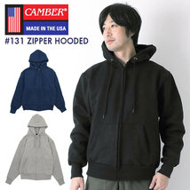 ☆ Navy ☆ サイズS キャンバー camber パーカー 通販 スウェット 131 ジッパー フーデッド #131 HEAVYWEIGHT ZIPPER HOODED 12.5oz 裏地_画像4