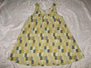  unused POUDOUDOU Pooh dudu* tank top no sleeve A line tunic cut and sewn * mustard color series M size 