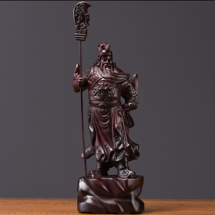 大型 関羽 財神 三国志 銅 彫刻 置物 金運 開運 風水 古美術