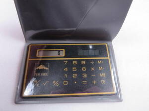 .[ not for sale ] Fuji Bank calculator case attaching card type black FUJI BANK operation verification solar Old amenity - Vintage Showa era that time thing rice 