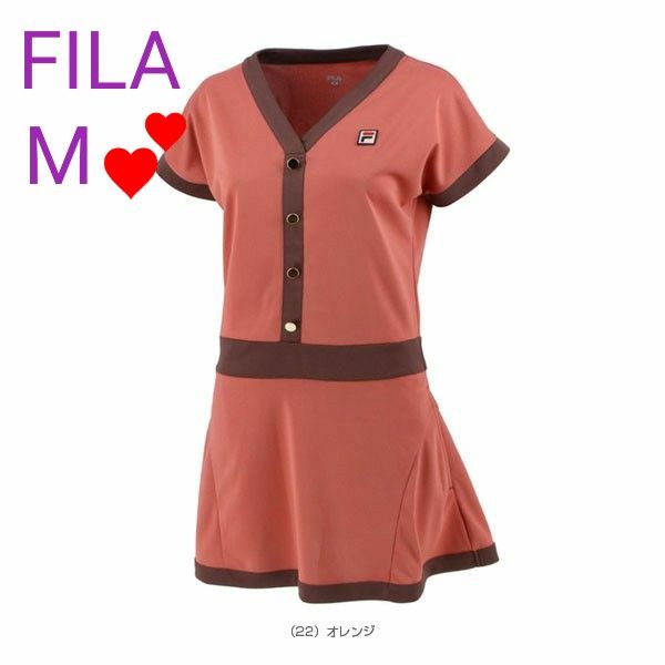 フィラ FILA テニスウェア レディス オレンジ ゲームシャツ M - 通販