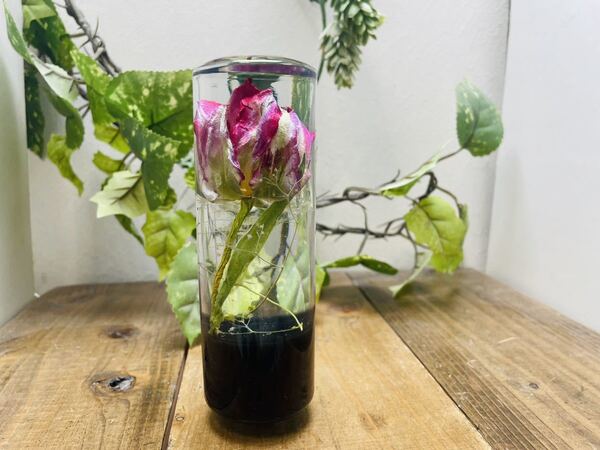 水中花シフトノブ 円柱型M チューリップとかすみ草