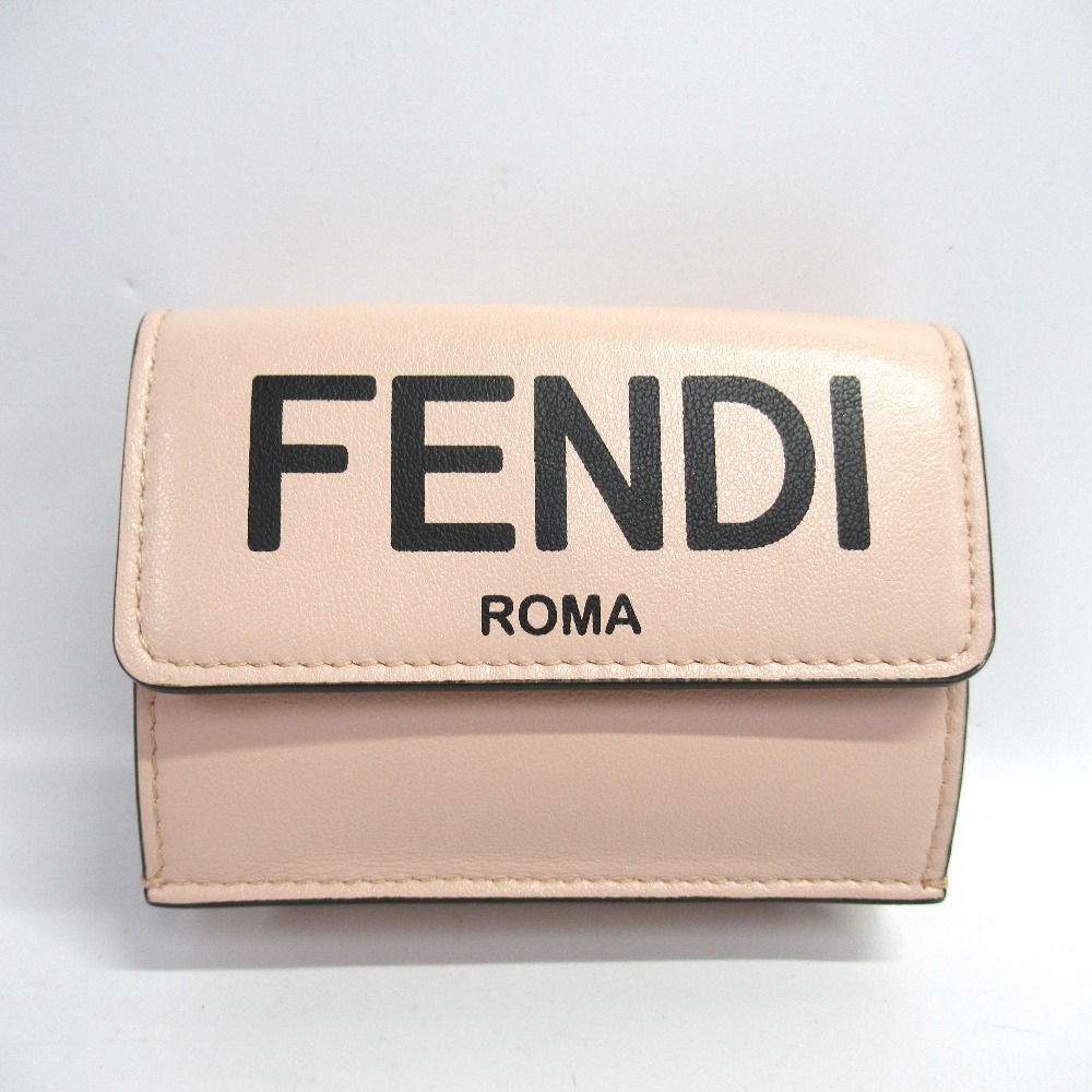 中古】 FENDI フェンディ 三つ折り コンパクト財布 グレージュ