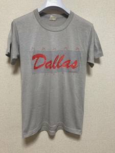 80's USAヴィンテージ 半袖Tシャツ グレーDallas TEXASテキサス ダラス ヴィンテージ Tシャツ　USA古着 M スーベニア グレー USA製 80年代