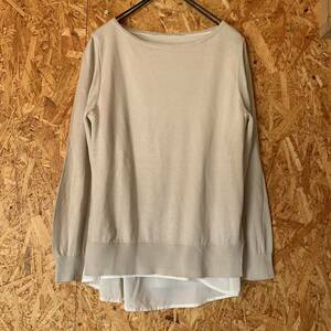  beautiful goods carnelian tops thin sweater cut and sewn switch hem race 1483