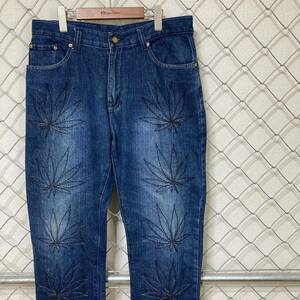 Sean John Sean John Mali fana embroidery large flax pattern Denim pants jeans HIPHOP B series 36