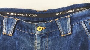 HARDY AMIES LONDON 刺繍入り ダメージジーンズ インンディゴブルー W91 古着 メンズ JF-17 20230303