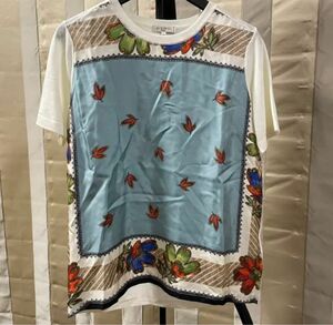 ETRO エトロ　46 トップス　Tシャツ　カットソー　ホワイト　柄　ブルー　