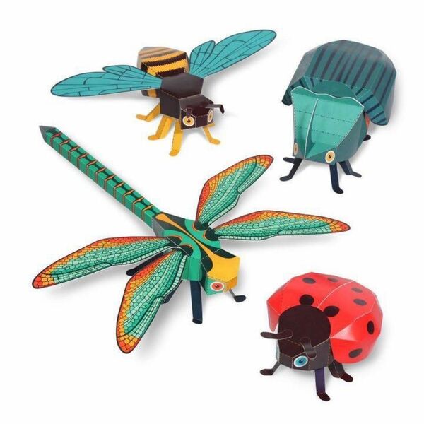 昆虫（4個）　紙おもちゃ　知育玩具（ポルトガル製）Paper Toys