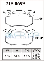 Z2150699 DIXCEL Zタイプ ブレーキパッド リヤ用 PEUGEOT(プジョー) 206 T1S16/T1RFN 1999/7～2001/9 2.0 S16/GT FAB No.～9078_画像2