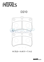 PR-D210 WedsSport レブスペックプライム ブレーキパッド フロント左右セット ダイハツ ミラ L710S 1998/10～2002/12 NA_画像2