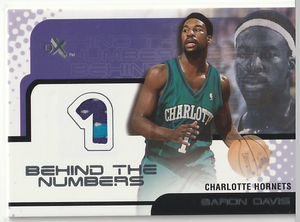 01-02 Skybox E-X BEHIND THE NUMBERS【BARON DAVIS】Game-Worn Jersey
