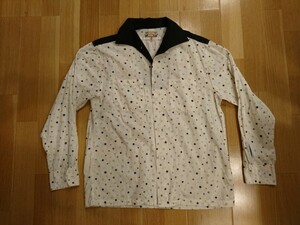 Dry Bones (ドライボーンズ) ドット柄 長袖 オープン シャツ Sサイズ 36インチ 白色 薄手 送料レターパックプラス520円