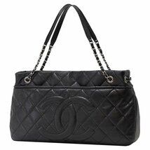 【送料無料】【本物】CHANEL★シャネル★チェーントートバック★キャビアスキン★ブラック★シルバー金具★レディース★ココマーク★17番台_画像1