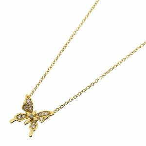 [ free shipping ][ genuine article ]JUSTINDAVIS* Justin Davis * butterfly necklace * Cross *750YG* diamond *K18*MONARCH* yellow gold 