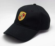 正規品 純正 ポルシェ PORSCHE キャップ 帽子 ブラック 黒 ゴルフ アウトドア エンブレム 刺繍 メンズ レディース 男女兼用 綿100%_画像1