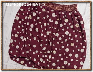  beautiful goods!!*TSUMORI CHISATO DRESS Tsumori Chisato polka dot silk skirt bordeaux *