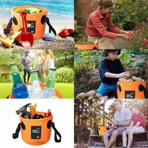 ★送料無料 新品 折りたたみ バケツ 20L 折り畳み バケツ 大容量 持ち運びに便利 アウトドア キャンプ 釣り 洗車 ピクニック 収納 防水