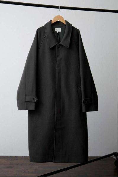 オーバーサイズ ラグランスリーブ ロングバルマカーンコート/メルトンステンカラーコート チャコールグレーEMMA CLOTHES 