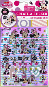 Disney (ディズニー) Minnie Mouse (ミニーマウス) プックリシール入り ステッカーセット シール 80枚