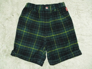  Kids MIKIHOUSE Miki House made in Japan check pattern shorts green series T120
