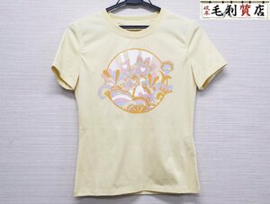 エルメス HERMES Tシャツ 半袖 フォーブル レインボー FAUBOURG RAINBOW イエロー サイズ34 美品 カットソー