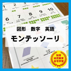 図形　モンテッソーリ 数字　英語　知育教材　幼児教育