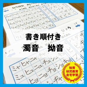 書き順　濁音　拗音　あいうえお　ひらがな　カタカナ　国語　知育教材　幼児教育