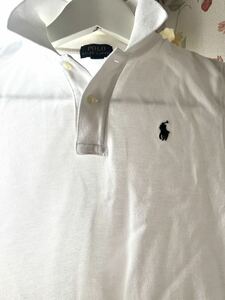 Polo Ralph lauren*.。ポロラルフローレン白長袖ポロシャツ*.。デパート購入数回着用のみ120㌢