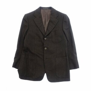 美品◆エルメネジルドゼニア 3Bジャケット ピュアキャメル カシミヤ メンズ L 茶 Ermenegildo Zegna【AFB40】