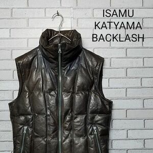 【ISAMUKATYAMA BACKLASH】イサムカタヤマ　バックラッシュ　 レザーダウンベスト 本革