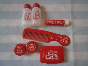 **** Minna no Tabo * travel set * container * comb *1989* Sanrio * used ****