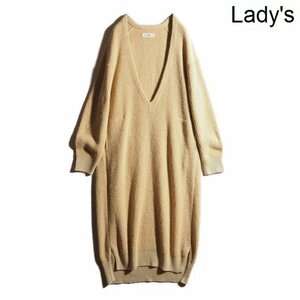 K7840P　▼unfil アンフィル▼ コットン ブークレリブニット ワンピース ベージュ onsp-uw105 cotton boucl ribbed-knit dress 春夏 rb mks