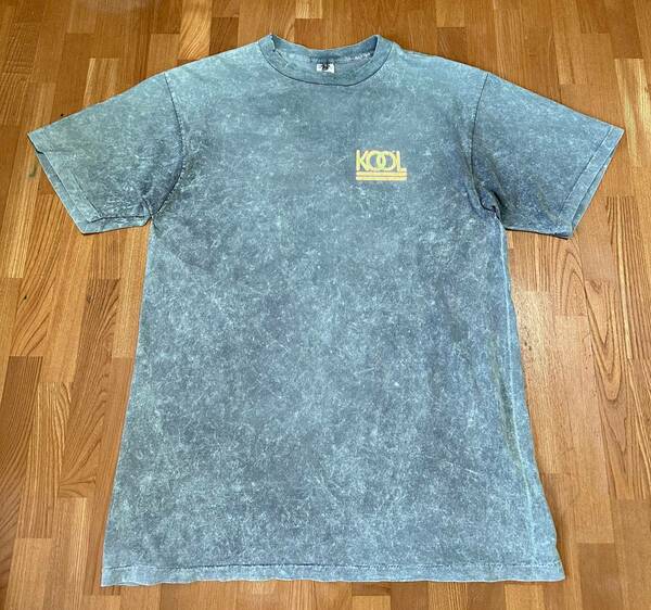 90's vintage USA製 BLUEGRASS TEES KOOL クール ブリーチ加工 バックロゴ アドバタイジング Tシャツ メンズXL 