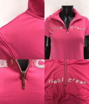 【USED】Heal Creek ヒールクリーク ポリエステル ストレッチ ハーフジップ ハイネック 半袖 シャツ ピンク レディース 40 M ゴルフウェア_画像7