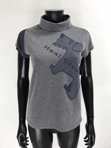 [USED]Heal Creek Heal Creek полиэстер ta-toru шея рубашка с коротким рукавом темно-синий темно-синий серый женский 40 M Golf одежда 