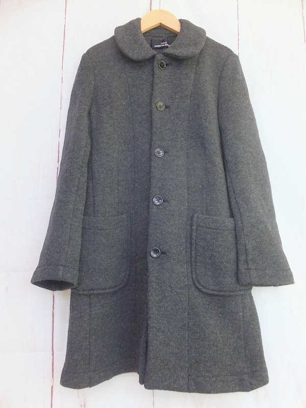 冬の華 【2017AW】トリココムデギャルソン 丸襟 ウールコート ダブル