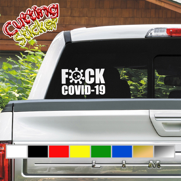 【カッティングステッカー】F*CK COVID-19 / ファックコロナ / コロナ / サイズ調整可能 / 輸入ステッカー / 屋外耐水仕様