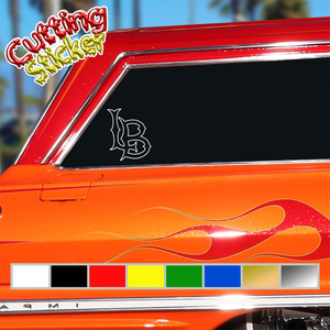 【カッティングステッカー】Long Beach1／ロングビーチ／LB／V.I.P. RECORD／SNOOP DOGG／輸入ステッカー／屋外耐水仕様シート