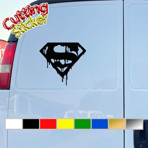 【カッティングステッカー】Mud Superman／マッド・スーパーマン／アメコミ／サイズ調整可能／輸入ステッカー／屋外耐水仕様