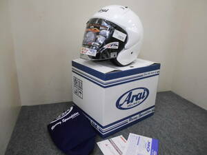 新品／Arai　SZ-G　グラスホワイト　Ｍサイズ　57-58ｃｍ　グラス白　ジェットヘルメット　アライ