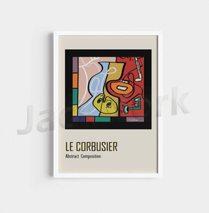 G2533 ル・コルビュジエ Le Corbusier 近代芸術 キャンバスアートポスター 50×70cm イラスト インテリア 雑貨 海外製 枠なし C