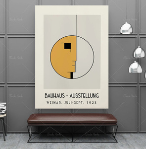 G2560 バウハウス Bauhaus 1923 ミッドセンチュリー 展示 モダン キャンバスアートポスター 50×70cm イラスト インテリア 海外製 枠なし