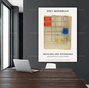 G2668 ピート・モンドリアン ピエト・モンドリアン Piet Mondrian キャンバスアートポスター 50×70cm イラスト インテリア 海外製 枠なし