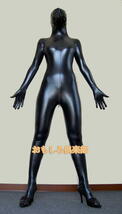 光沢 メタリック 全身タイツ 6頭ファスナー 黒色　 Zentai 　L号_画像5