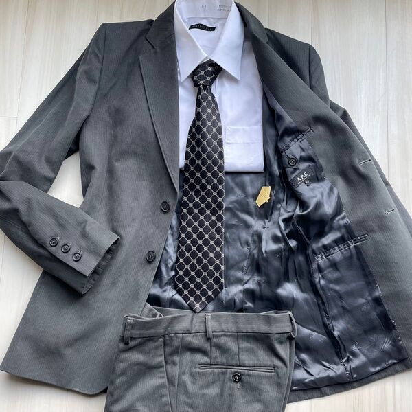 A.P.C グレーストライプスーツ 総裏地 ポーランド製